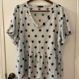 Lane Bryant Blue Star Print Women's Top